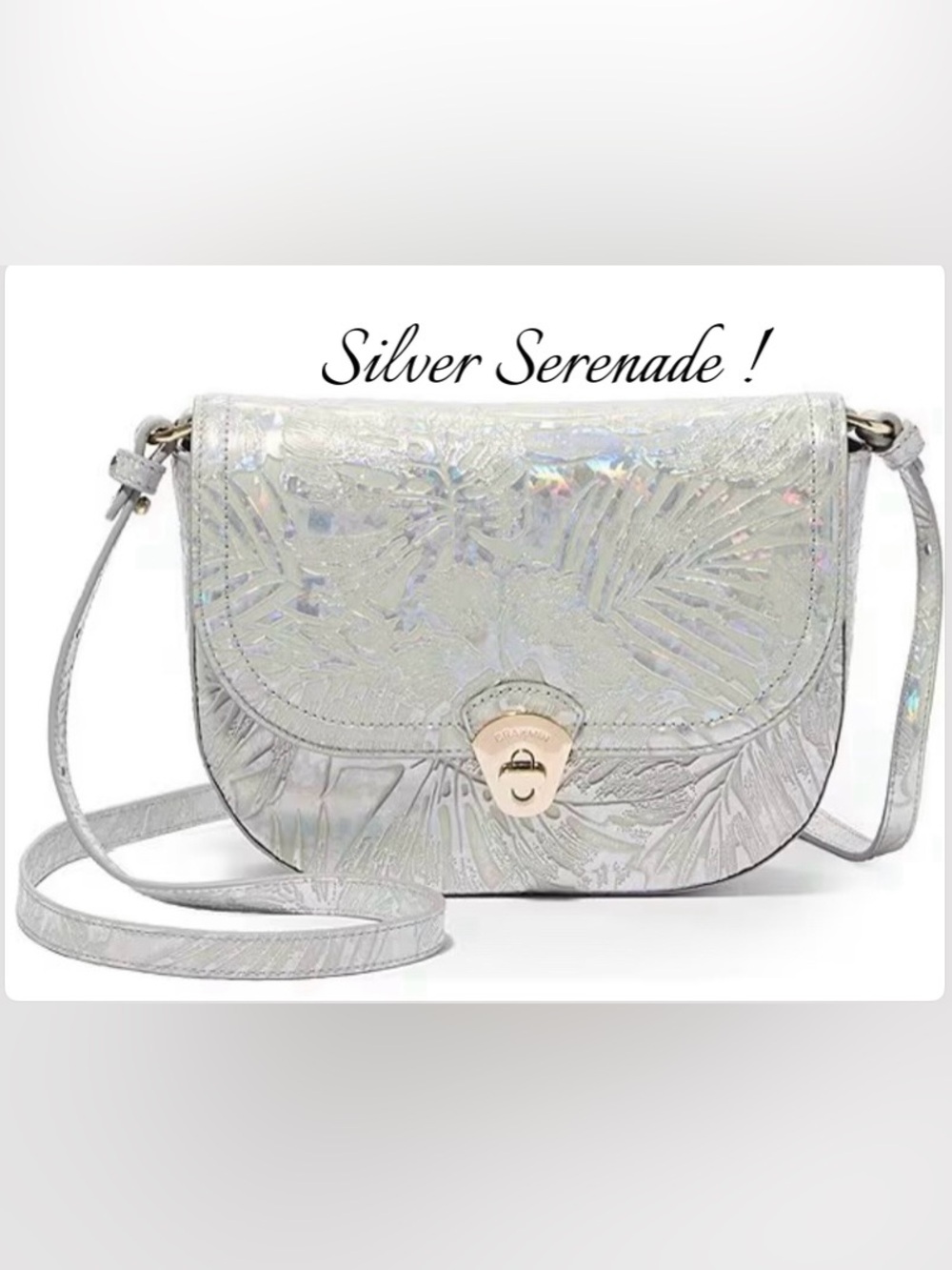 🪩 DAZZLING!!  SILVER SERENADE PORTIA Brahmin Crossbody NWT ($315)